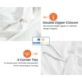 thumbnail image 4 of HNB Store 3pc Duvet Cover Set | Microfiber Made | Full/Queen Size Duvet Cover with 2 Pillowcases | Ivory | Pinch, 4 of 7