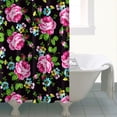 thumbnail image 4 of Waterproof Beautiful Colorful Floral Shower Curtain 72x72 Inch Boho Style Polyester Unique Shower Curtain for Bathroom Hotel Home Decor with 12 Plastic Hooks, 4 of 5
