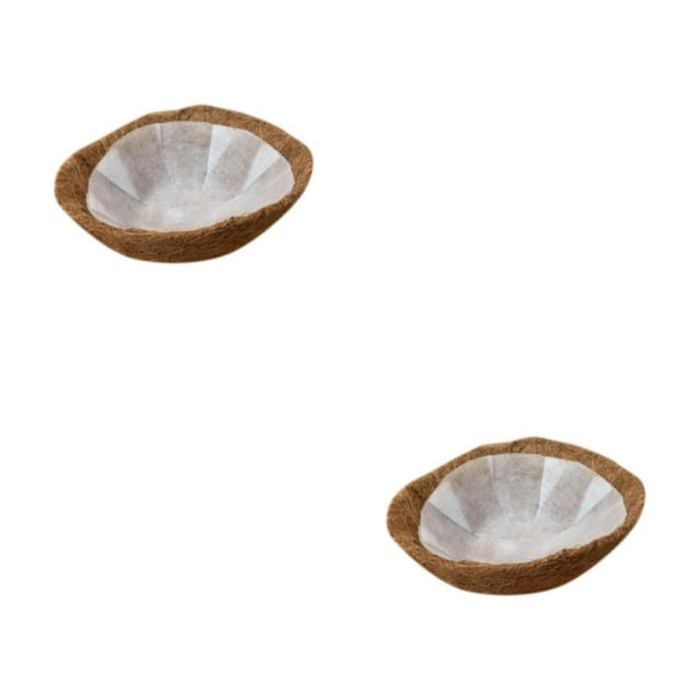kurtrusly Non-woven Coco Liner Hanging Basket for Beautiful Flower Planting Brown 40cm 2Set