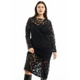 thumbnail image 3 of June + Vie Women's Plus Size Lined Lace Column Midi Dress, 3 of 4