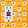 thumbnail image 1 of Metal Light Switch Wall Plate Outlet Cover (Coffee Espresso Mocha Cup Pink Heart Orange - Single Rocker Single Toggle), 1 of 2