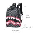 thumbnail image 2 of SUTENGDA Bape Shark Pu Leather Backpack Multi-Functional Large Capacity College Laptop Bag Casual Travel Rucksack Daypack For Adult Youth Kids, 2 of 6