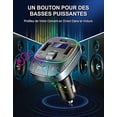 thumbnail image 4 of Coche Bluetooth, [Cargador rápido PD de 30 W+QC 3.0] [Micrófono dual y refuerzo de graves más fuerte] Transmisor FM Bluetooth 5.0 con retroiluminación de 8 colores y soporte U Dis, 4 of 5