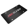thumbnail image 3 of iPick Image for Chevrolet Corvette C7 Z06 3D Logo on Black Carbon Fiber Pattern Stainless Steel License Plate, Official Licensed, 3 of 5