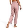 thumbnail image 4 of Pantalon Capri en Lin pour Femmes, Coton, Jambe Droite, Ample, Court, m, 4 of 6