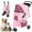 Pink, variant on SUMELL 3 Wheels Pet Stroller Dog Jogging with Breathable Mesh Window, Large Storage Basket, Cup Holder, Black