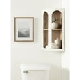thumbnail image 3 of Kate and Laurel Elloree Modern Corner Shelf Cabinet for Storage and Display, 16 x 11 x 24, White and Natural, Transitional Corner Storage for Use as Living Room Shelving or Bedroom Storage Design, 3 of 11