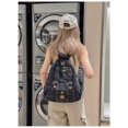 thumbnail image 6 of PRIYAL Denim Backpack for Women Vintage Y2K Grunge Style Lightweight Canvas Rucksack Purse Daypack Aesthetic Cute Travel Jeans Bag, 6 of 6