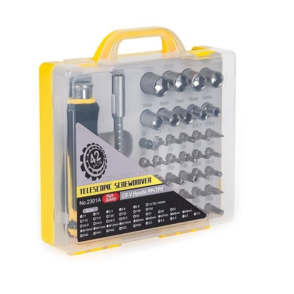 42 in 1 Quick Ratcheting Wrench Rod Quick Releasing Screwdriver Ratcheting Handle Wrench Screwdriver Repair Tool