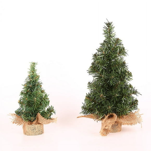 SHTUUYINGG 2 Pcs Mini Arbre de Noël, Arbre de Noël Artificiel Miniature Arbre de Noël Réaliste Mignon Mini Arbre de Noël, Adapté pour Décoration de Table de Petit Espace