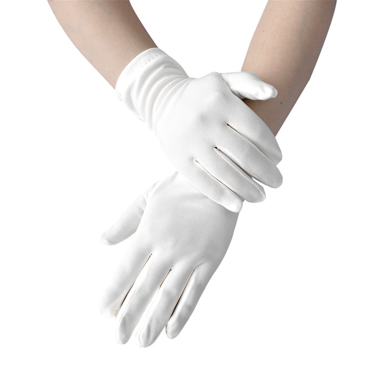 short white dress gloves White Cotton Dress Gloves
