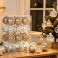 thumbnail image 4 of 24Pcs Rose Gold Christmas Ball Ornaments, Shatterproof Clear & Glitter Gold Xmas Baubles, Christmas Tree Hanging Decorations for Wedding Holiday Party Home Decor, 4 of 6