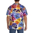 thumbnail image 7 of PAYOHTO Colorful Flowers Mens Hawaiian Casual Short-sleeved Shirt Tropical Summer Beach Button Down Shirts, 7 of 7