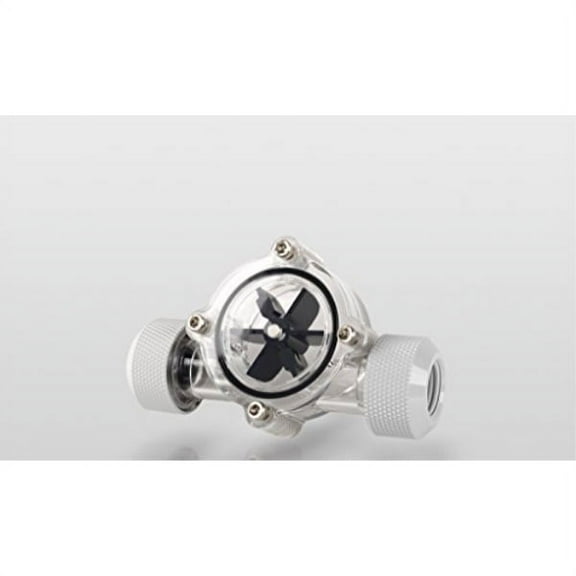 Bitspower G1/4" Flow Indicator, Clear Main Body, Black Blade, Deluxe White