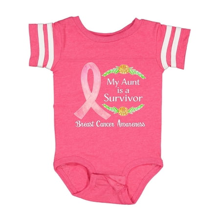 

Inktastic My Aunt is a Survivor Breast Cancer Awareness Gift Baby Boy or Baby Girl Bodysuit