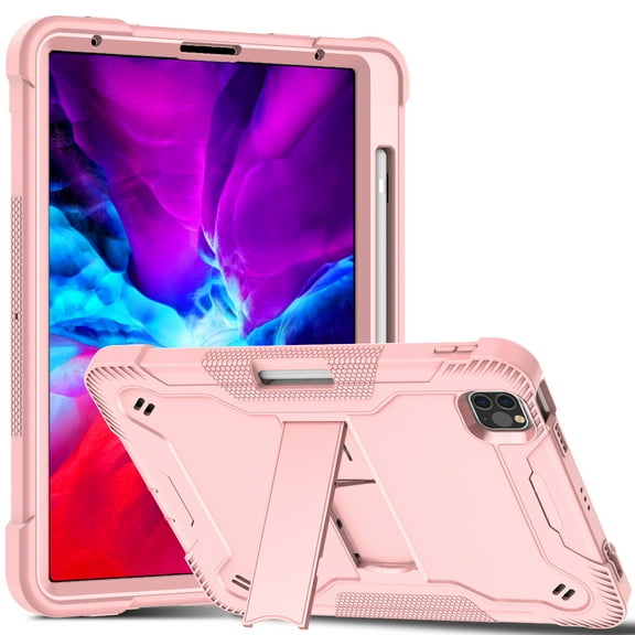 iPad Air 5 4 10.9" Case, iPad Pro 11 Case, Allytech Heavy Duty Shockproof Rugged Full Body Protective Case Impact Defender Hard Kickstand Cover for Apple iPad Air 5th 4th Gen, iPad Pro 11, Rosegold