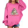thumbnail image 3 of Children's Casual Pullover Sweatshirt with Christmas Tree Book Stack Print Long Sleeve Crewneck Loose Fit Top for Winter Holiday, 3 of 4