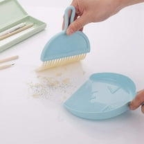 Mini Dustpan and Brush Set, Small Broom and Dustpan Cleaning Set Portable Table Top Brush Set(Blue)