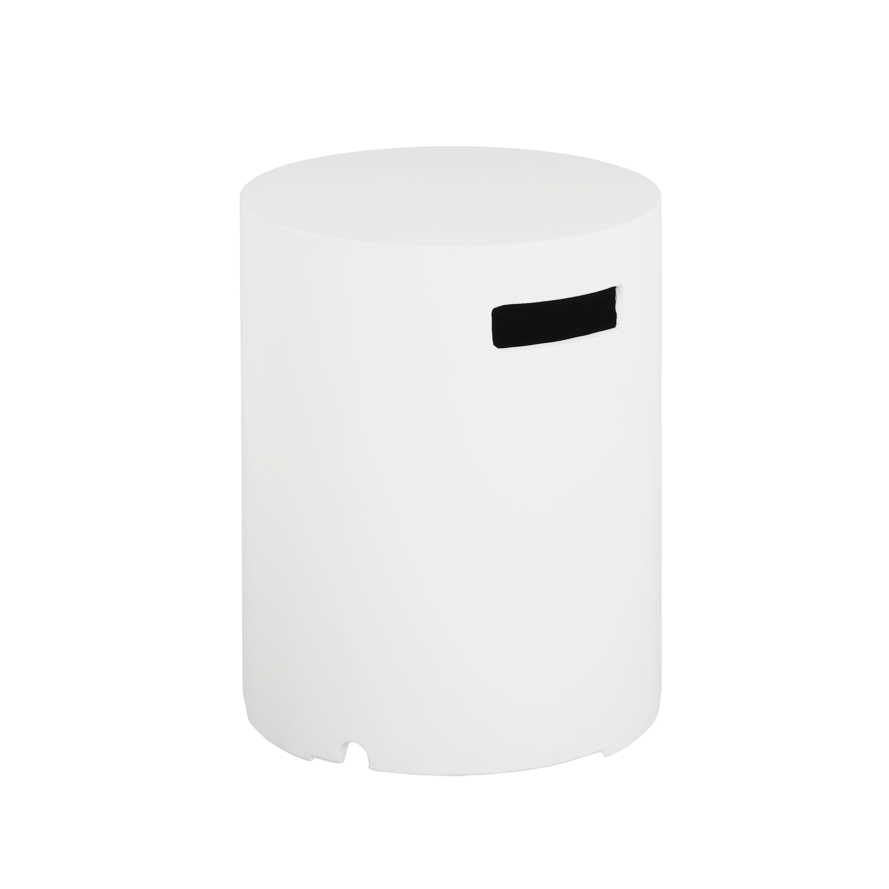 Mintazer 16" MGO Tank Holder Side Table Modern Lightweight Concrete Propane Tank Cover Table for Outdoor Patio, White