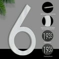thumbnail image 3 of 8" Reflective Address Numbers For House,Modern House Numbers Large Black Exterior Street Metal floating house numbers for outside Floating Mount Or Flush Mount Aluminum Home Door Number 6, 3 of 11
