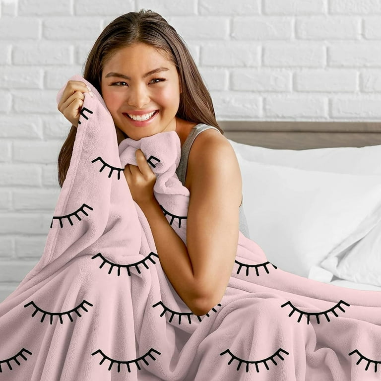 Lash Blanket Fuzzy Pink Throw Blankets Cozy Soft Throw Blanket for