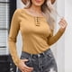 thumbnail image 1 of Heisall Womens Casual T-Shirts Long Sleeve Button-Up V-Neck Solid Color 2025 New Arrival Fashion Casual Tops, 1 of 7
