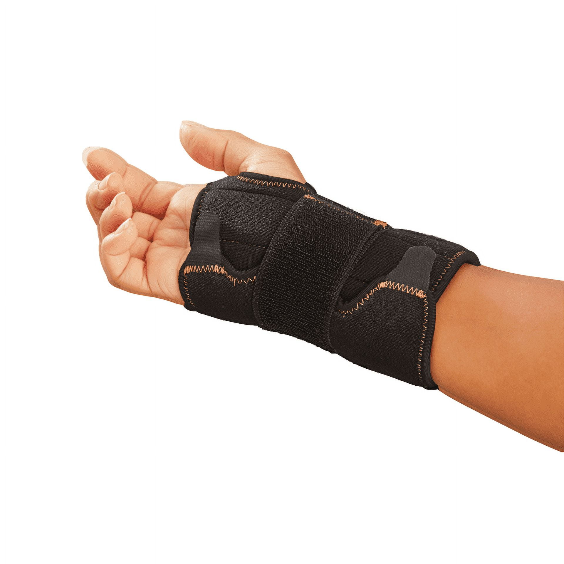 Equate Adjustable Copper Infused Wrist Splint Support, Black, One Size, Left or Right