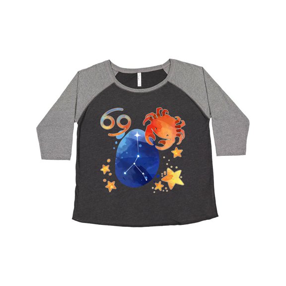 Inktastic Cancer Crab Constellation Zodiac Sign Illustration Women's Plus Size T-Shirt
