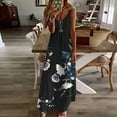 thumbnail image 1 of Mefallenssiah Femmes Sans Manches Imprimé Casual Robe de Soleil V Cou Sangle Longue Robe, 1 of 5