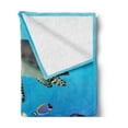 thumbnail image 2 of Ocean Soft Flannel Fleece Blanket, Sea Turtle Putterfish Clownfish Swimming Subaquatic Tropical Life Fins Seaweed Print, Cozy Plush for Indoor and Outdoor Use, 70" x 90", Multicolor, by Ambesonne, 2 of 5