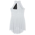 thumbnail image 5 of iixpin Kids Girls Figure Ice Skating Dress Sleeveless Ballet Dance Gymnastic Tutu Leotard Performance Competition Costume White&Black 6, 5 of 6