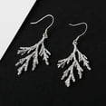thumbnail image 4 of Boucles d'Oreilles Feuille de Flocon de Neige d'Hiver Mode Alliage Argent Rose Floral Pendantes Bijoux, 4 of 8
