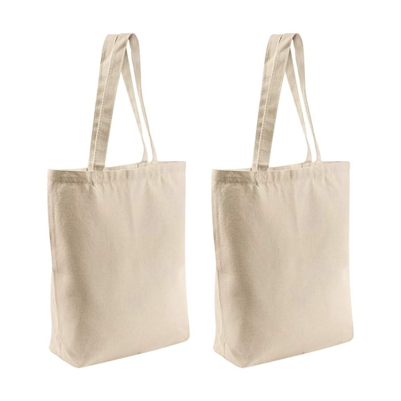 2 uds bolsas de mano multiusos reutilizables bolsas de lona en blanco uso para bolsas de compras de comestibles, bolsas de regalo DIY