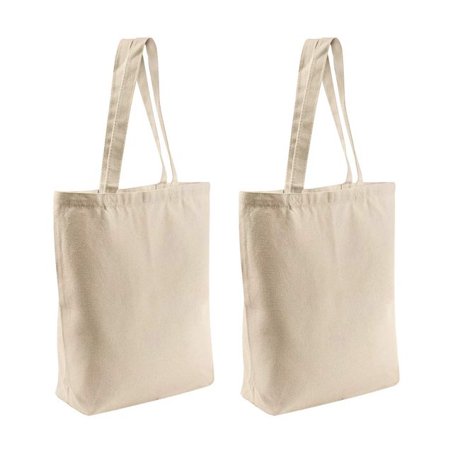 2 uds bolsas de mano multiusos reutilizables bolsas de lona en blanco uso para bolsas de compras de comestibles, bolsas de regalo DIY