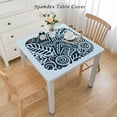 thumbnail image 2 of nygtbtfer Purple Teal Grey Coastal  Tablecloth, Fitted Table Cover with Elastic for  Tables, Summer Beach Coral Nautical Seaside Table Cloth Dinning Party  Tablecloths, 2 of 7