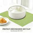thumbnail image 4 of Furkithn Placemats Set of 4, PVC Waterproof Washable Table Mats 12 x 18 Inch, Heat Resistant Woven Placemats for Dining Room Kitchen Table, Green, 4 of 7