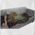 thumbnail image 6 of Once upon a Time Soft Flannel Fleece Blanket, Calligraphic Words with Blossoming Vintage Flowers Frame and Caterpillar, Cozy Plush for Indoor and Outdoor Use, 50" x 60", Multicolor, by Ambesonne, 6 of 6