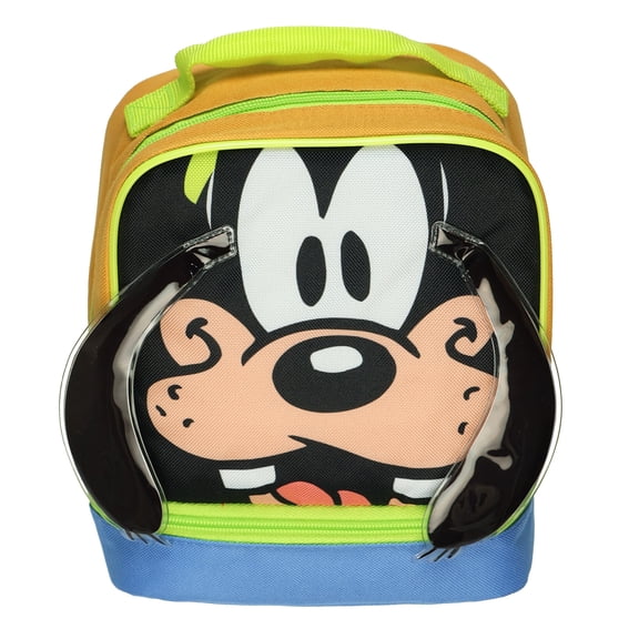 Disney Mickey Mouse and Friends Lunch Box Goofy 3D Ears 9" Insulated Dual Compartment Tote