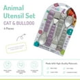 thumbnail image 4 of Melii ensemble cuillère et fourchette pour bébé et tout-petit, 4 pièces en acier inoxydable et plastique, 12+ mois, chat et chien, 4 of 6