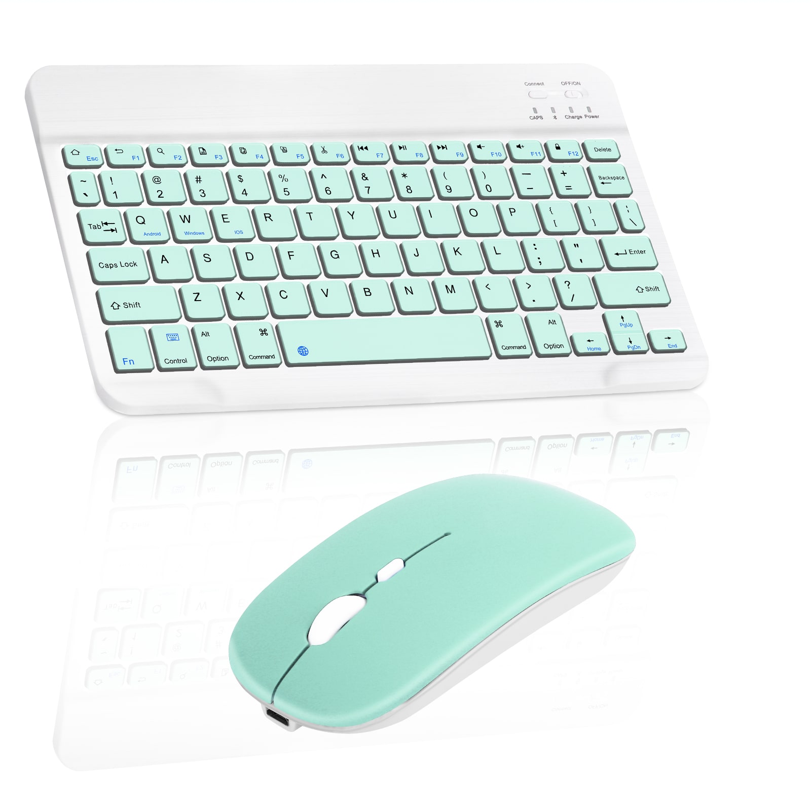 Rechargeable Bluetooth Keyboard and Mouse Combo Ultra Slim FullSize Keyboard and Ergonomic