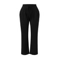 Baqcunre Pants for Women,High Waisted Wide Leg Pants Drawstring Elastic