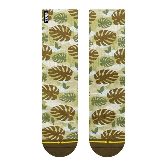 Maia Negre Leaf Camo Crew Socks