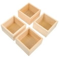 thumbnail image 4 of 4Pcs Wooden Boxes Lidless Wooden Boxes Tabletop Wood Boxes Small Square Wooden Boxes, 4 of 9