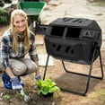 43 Gallon Compost Tumbler Dual Rotating Outdoor Garden Large Compost