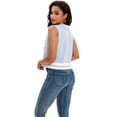 thumbnail image 4 of DARING DIVA Women's Cropped Sweater Vest Summer Tank Tops L Light Blue White, 4 of 7
