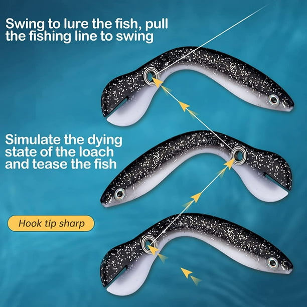 Soft Loach Fishing Lures,Fake Bait Soft Bionic Fishing Lure, Fishing Stuff  Loach Soft Bait Slow Sinking Bionic Swimming 