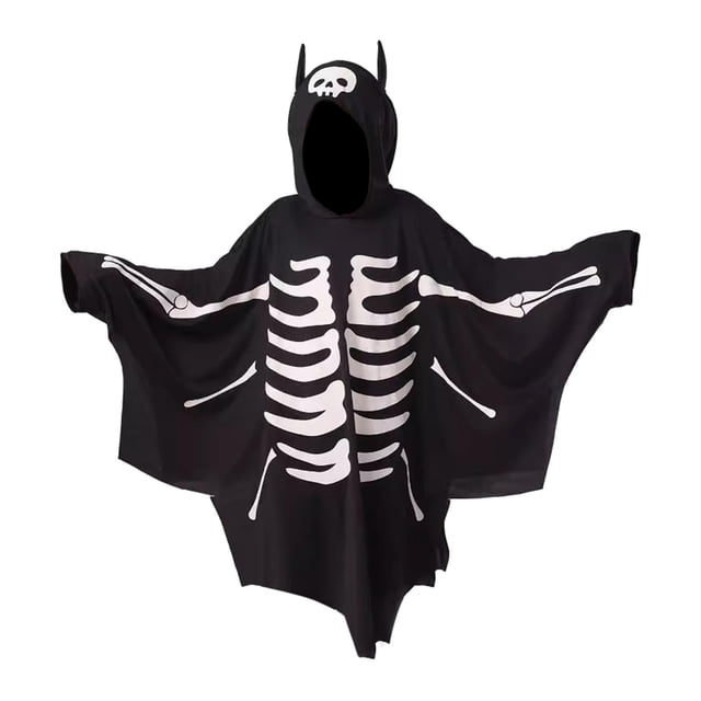 Capa con capucha y alas de murciélago para disfraz de Halloween para niños 130 cm