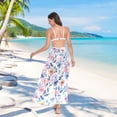 thumbnail image 7 of Women Sarong Wraps Watercolor Flowers and Leaves Swimsuit Beach Pareo Bikini Coverups Skirt L, 7 of 7