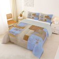 thumbnail image 3 of Castle Fairy Mid Century Watercolor Artwork King Size Comforter Sets 3pcs,Abstract Splash Comforters King Size,Sky Blue Cream Gold,Reversible,1 Comforter and 2 Pillowcases, 3 of 6
