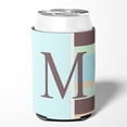thumbnail image 2 of Letter M Initial Monogram - Blue Stripes Can or Bottle Beverage Insulator Hugger, 2 of 5